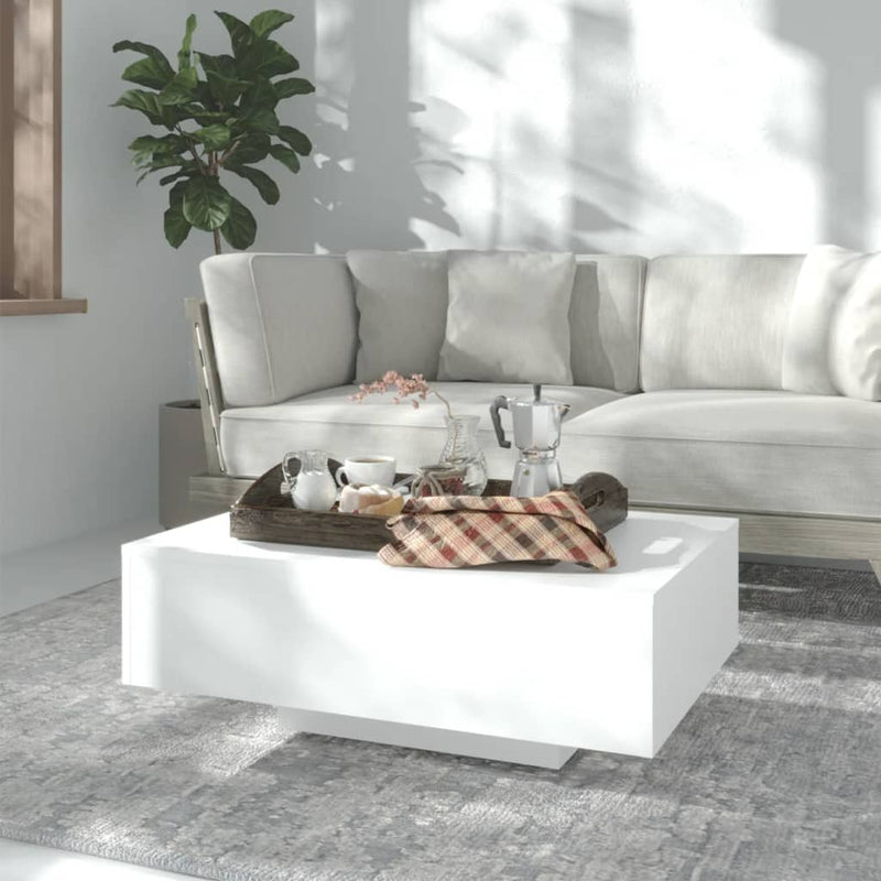 vidaXL fehér szerelt fa dohányzóasztal 85 x 55 x 31 cm