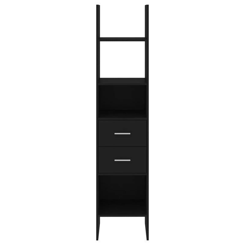 vidaXL fekete szerelt fa könyvszekrény 40 x 35 x 180 cm