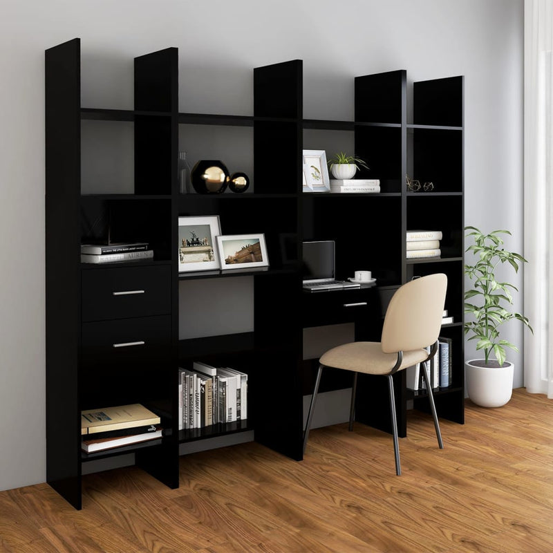vidaXL fekete szerelt fa könyvszekrény 40 x 35 x 180 cm