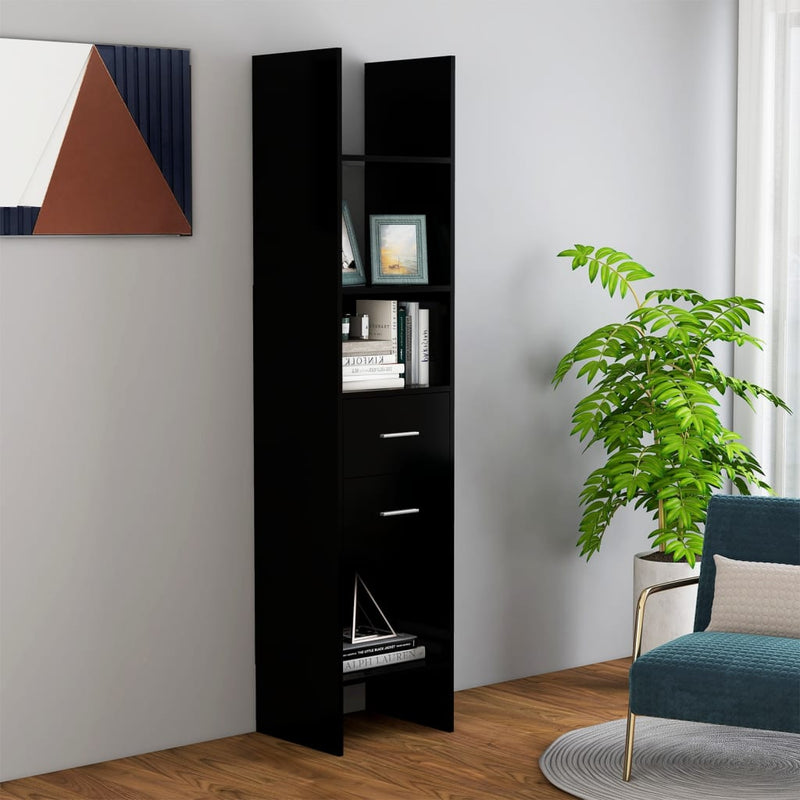vidaXL fekete szerelt fa könyvszekrény 40 x 35 x 180 cm