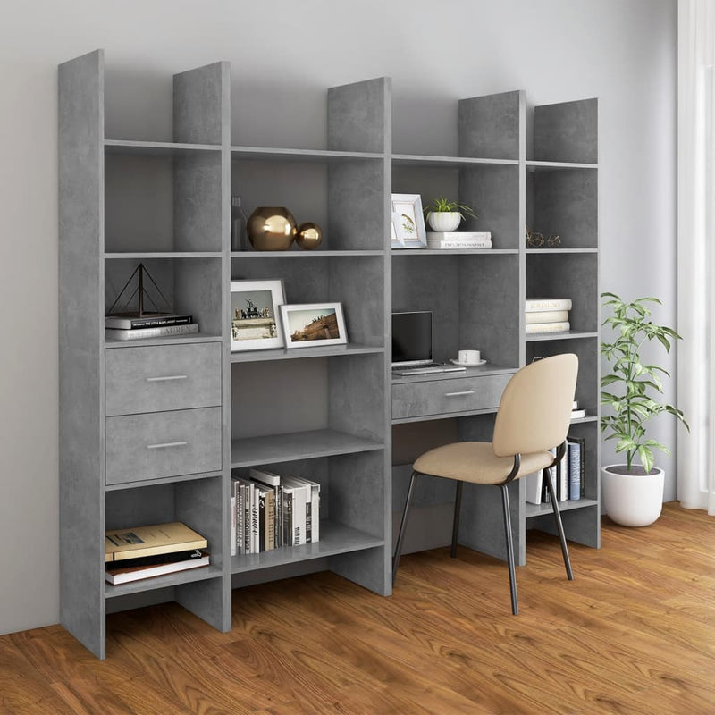vidaXL betonszürke szerelt fa könyvszekrény 40 x 35 x 180 cm