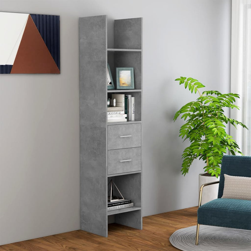 vidaXL betonszürke szerelt fa könyvszekrény 40 x 35 x 180 cm