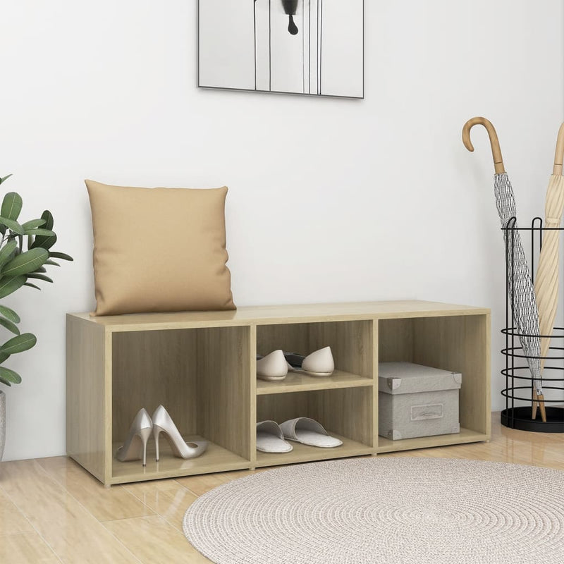 vidaXL sonoma tölgy színű szerelt fa cipőtároló pad 105 x 35 x 35 cm