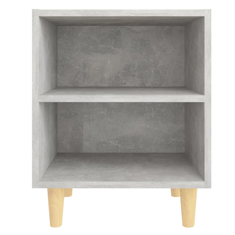 vidaXL betonszürke éjjeliszekrény tömör fa lábakkal 40 x 30 x 50 cm