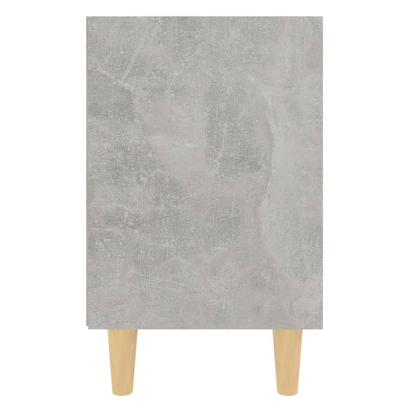 vidaXL betonszürke éjjeliszekrény tömör fa lábakkal 40 x 30 x 50 cm