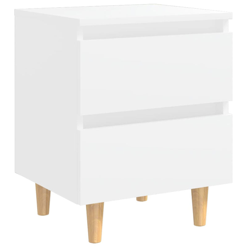 vidaXL 2 db fehér éjjeliszekrény tömör fenyőfa lábakkal 40x35x50 cm