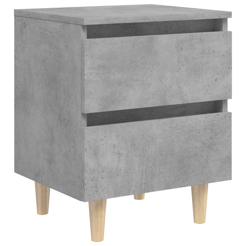 vidaXL 2 db betonszürke éjjeliszekrény tömör fenyő lábakkal 40x35x50cm