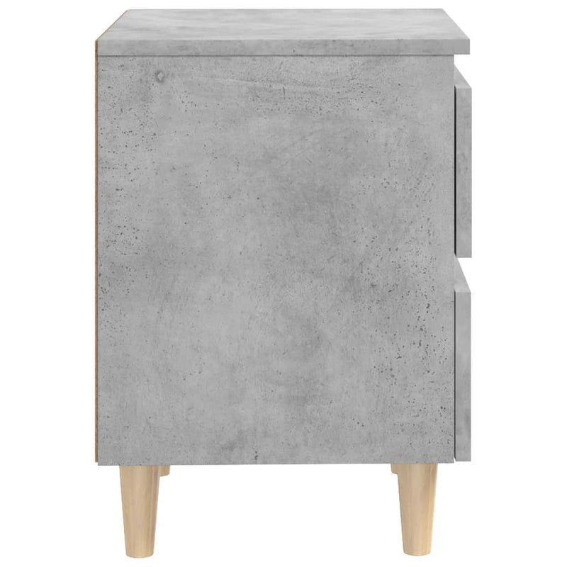vidaXL 2 db betonszürke éjjeliszekrény tömör fenyő lábakkal 40x35x50cm