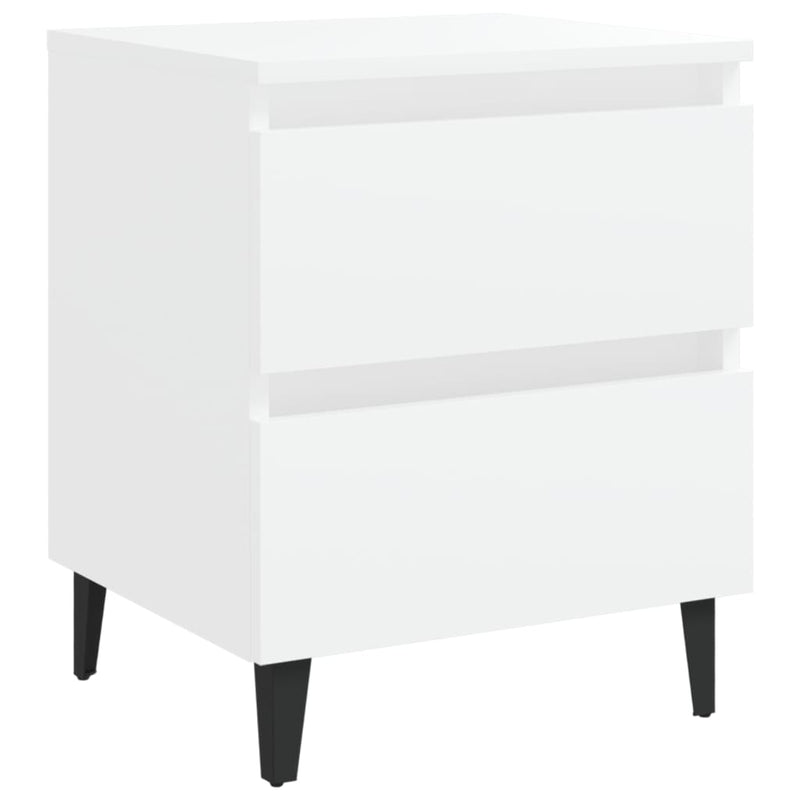 vidaXL 2 db fehér szerelt fa éjjeliszekrény 40 x 35 x 50 cm