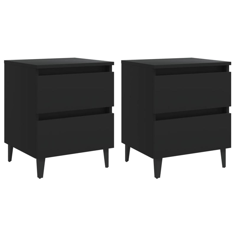 vidaXL 2 db fekete szerelt fa éjjeliszekrény 40 x 35 x 50 cm