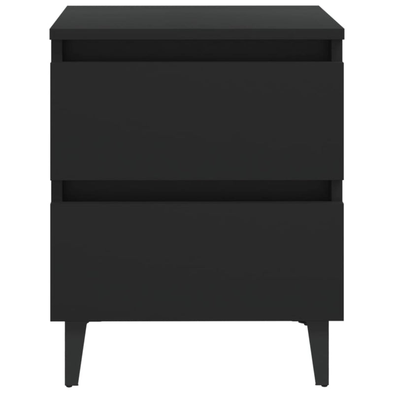 vidaXL 2 db fekete szerelt fa éjjeliszekrény 40 x 35 x 50 cm