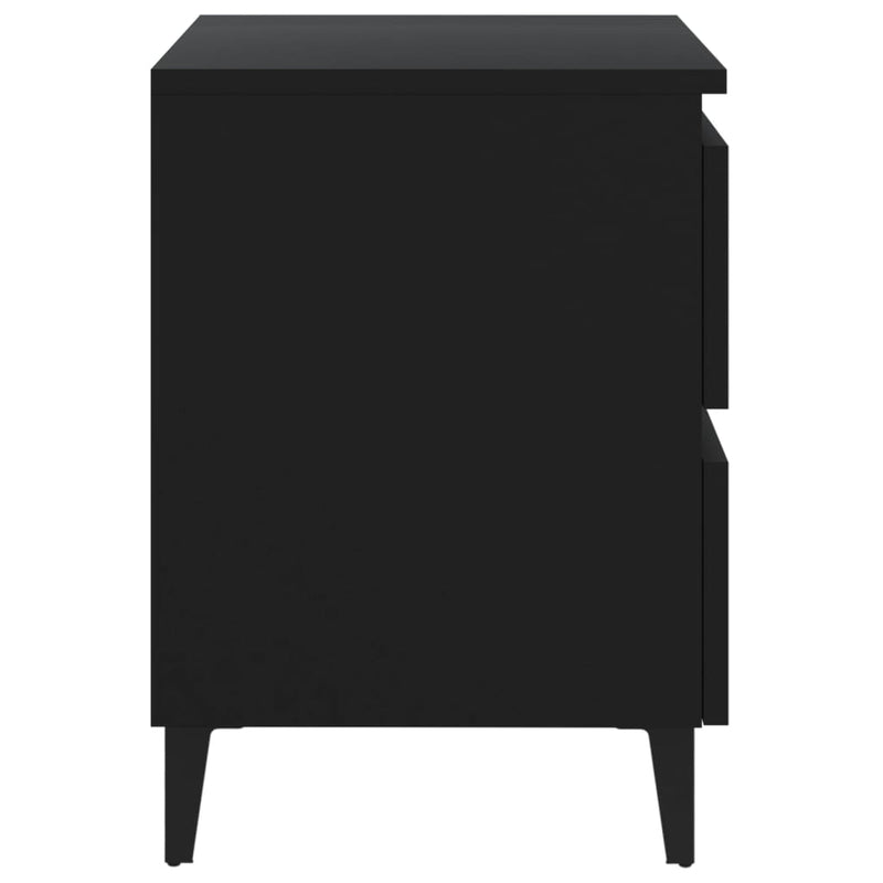 vidaXL 2 db fekete szerelt fa éjjeliszekrény 40 x 35 x 50 cm