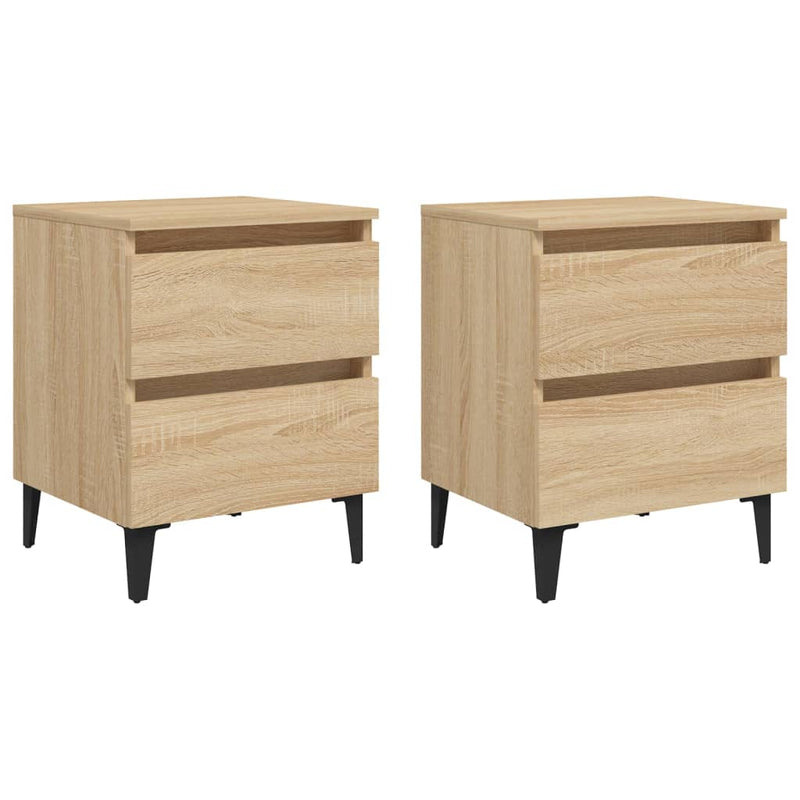 vidaXL 2 db sonoma tölgy színű szerelt fa éjjeliszekrény 40x35x50 cm