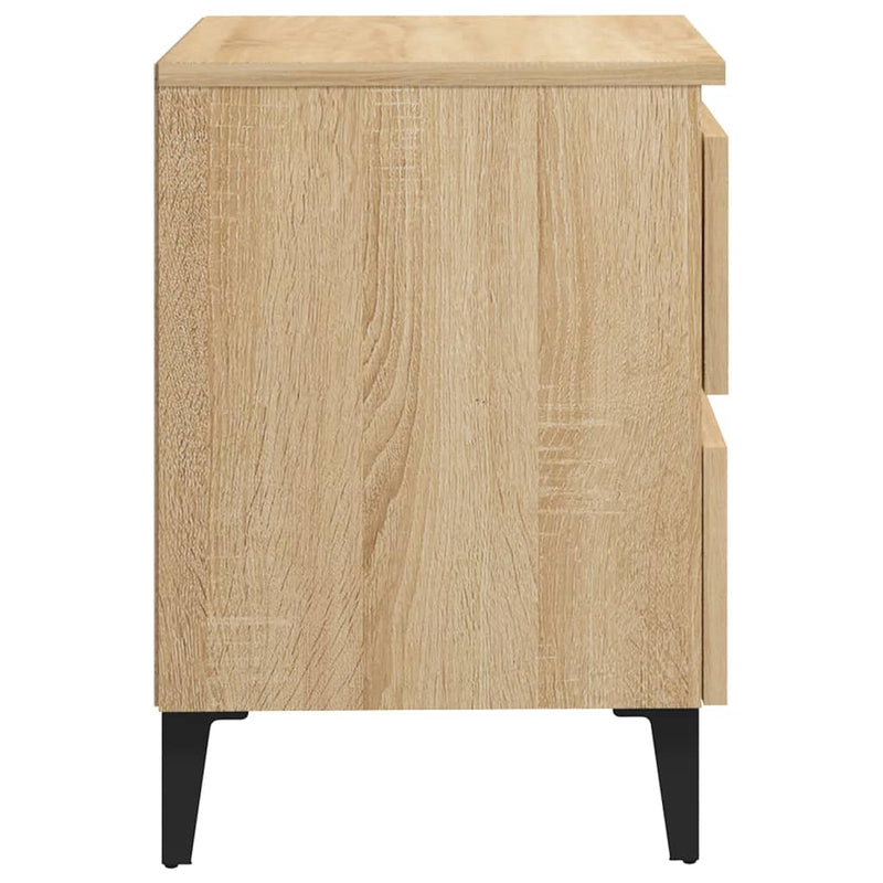 vidaXL 2 db sonoma tölgy színű szerelt fa éjjeliszekrény 40x35x50 cm