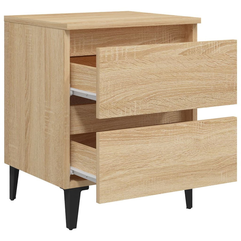 vidaXL 2 db sonoma tölgy színű szerelt fa éjjeliszekrény 40x35x50 cm