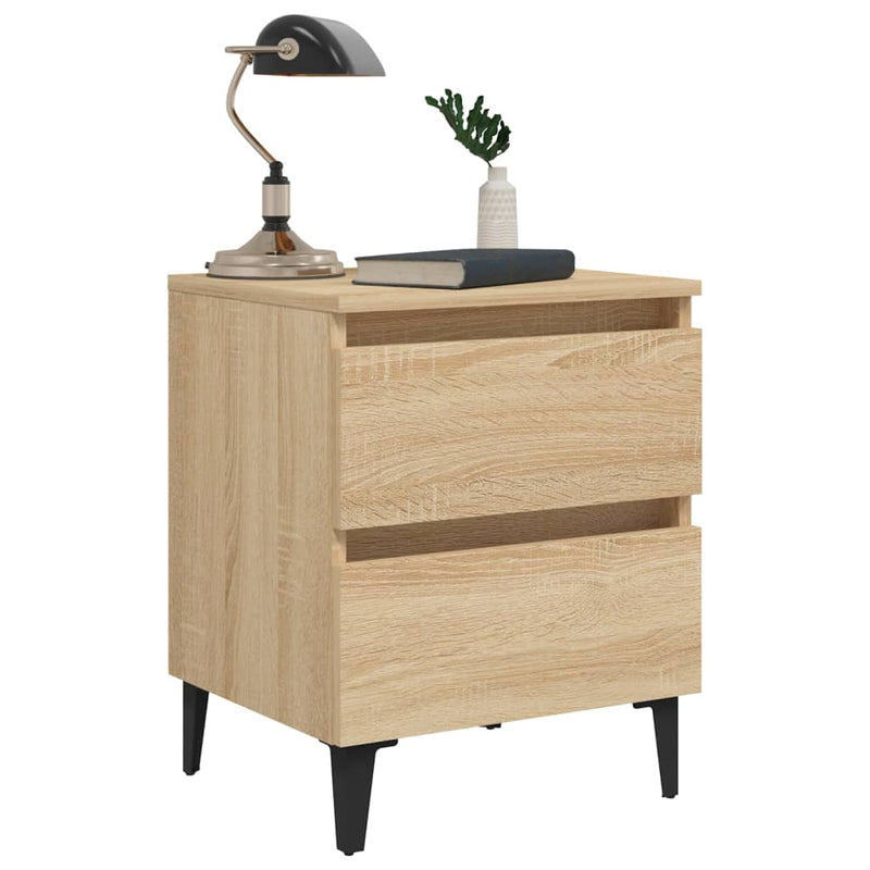 vidaXL 2 db sonoma tölgy színű szerelt fa éjjeliszekrény 40x35x50 cm
