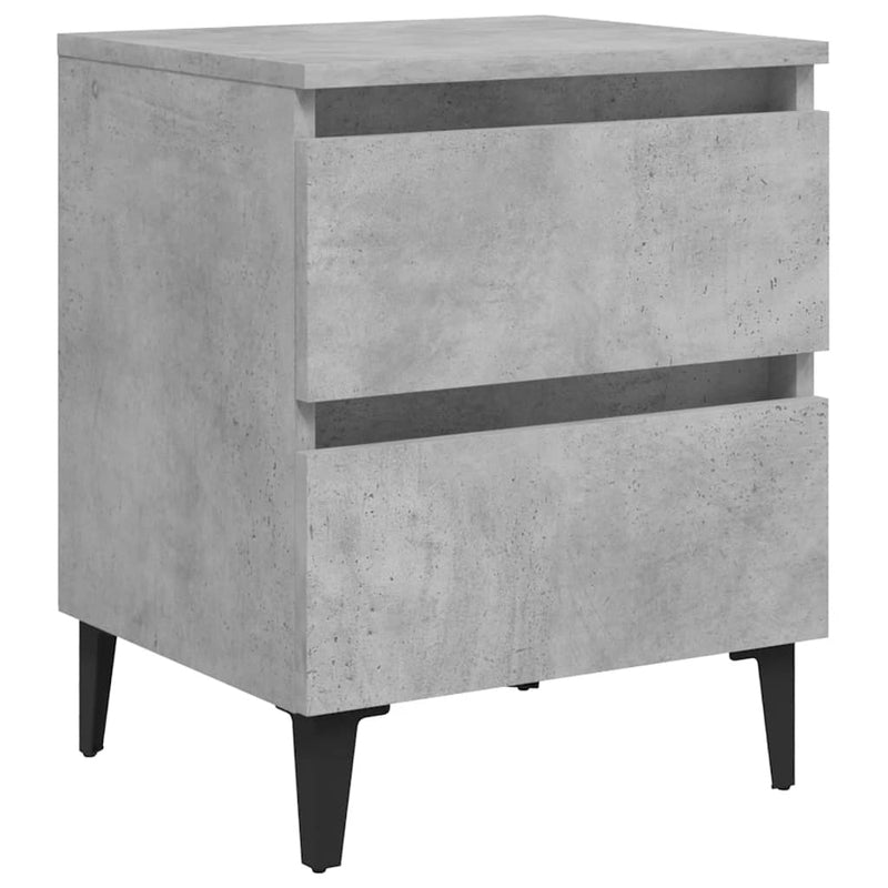 vidaXL 2 db betonszürke szerelt fa éjjeliszekrény 40 x 35 x 50 cm
