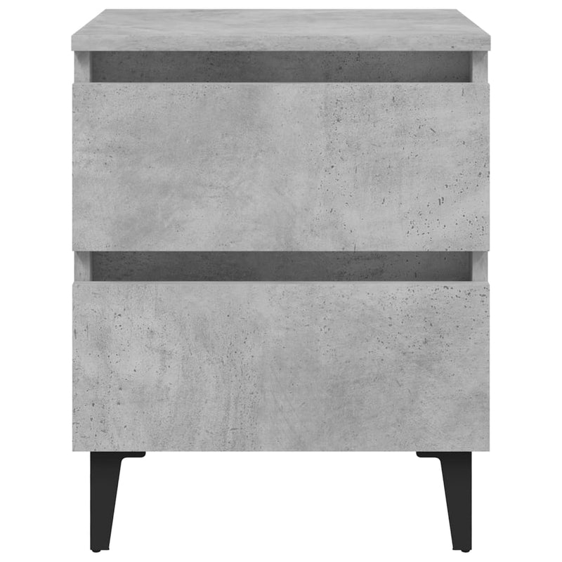 vidaXL 2 db betonszürke szerelt fa éjjeliszekrény 40 x 35 x 50 cm