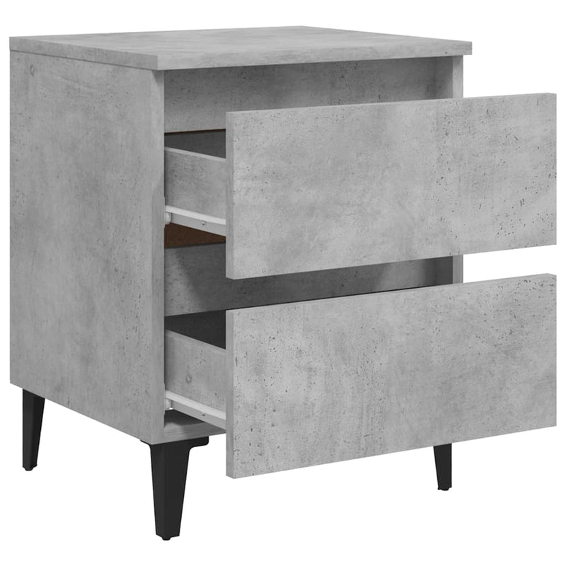 vidaXL 2 db betonszürke szerelt fa éjjeliszekrény 40 x 35 x 50 cm