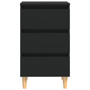 vidaXL fekete éjjeliszekrény tömör fa lábakkal 40 x 35 x 69 cm