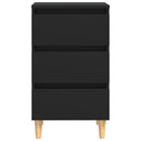 vidaXL 2 db fekete éjjeliszekrény tömör fa lábakkal 40 x 35 x 69 cm
