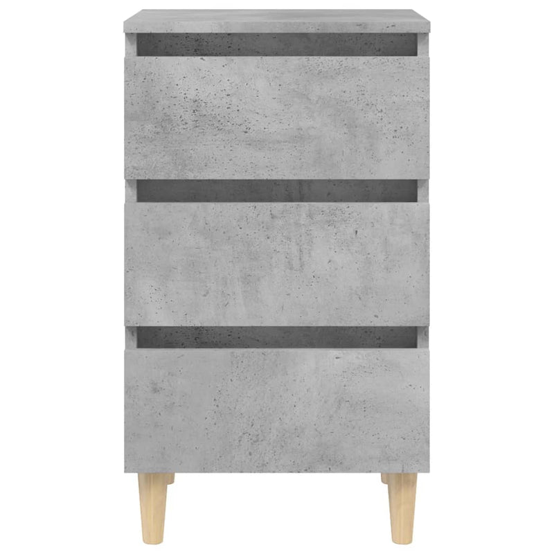 vidaXL betonszürke éjjeliszekrény tömör fa lábakkal 40 x 35 x 69 cm