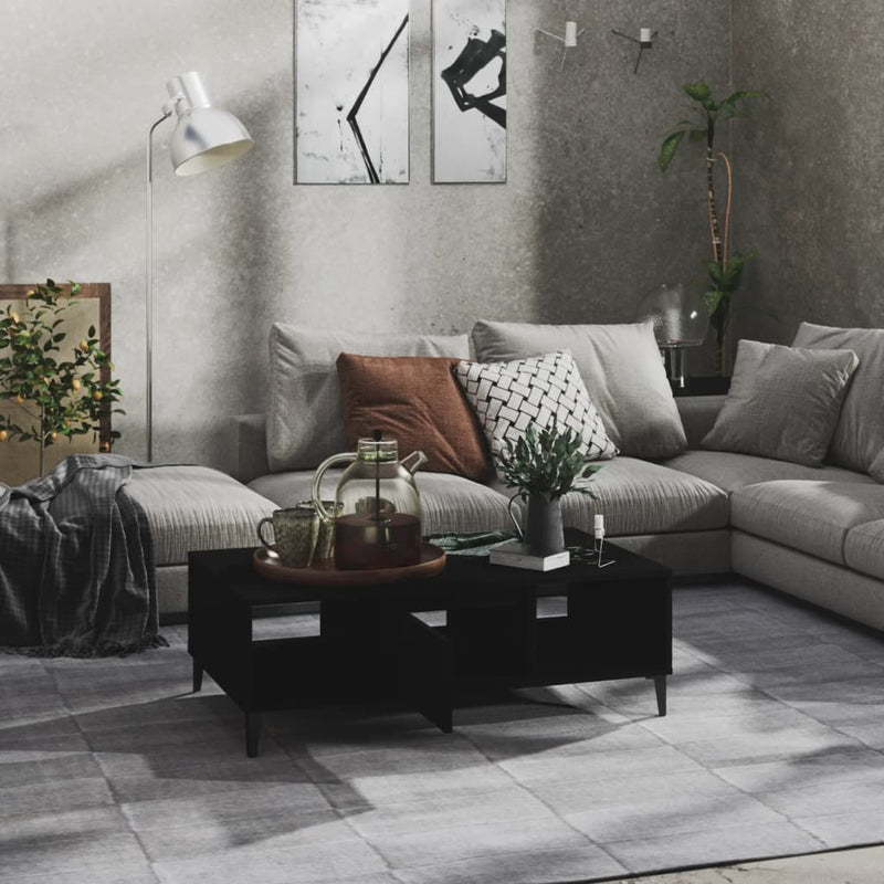 vidaXL fekete szerelt fa dohányzóasztal 103,5 x 60 x 35 cm