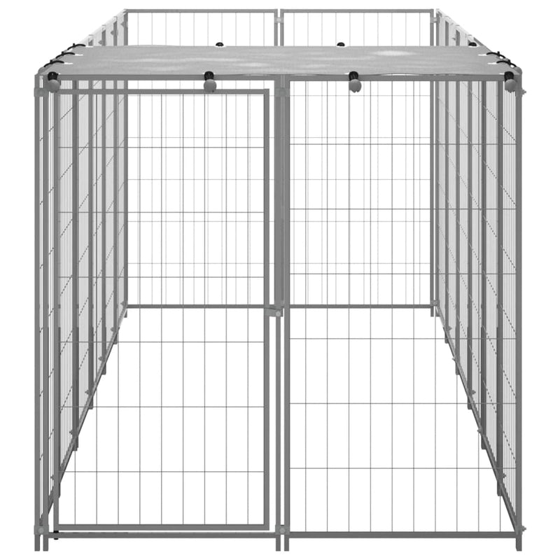 vidaXL ezüstszínű acél kutyakennel 330 x 110 x 110 cm