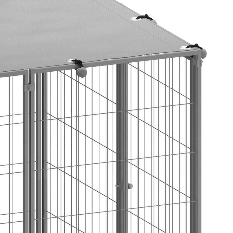 vidaXL ezüstszínű acél kutyakennel 330 x 110 x 110 cm