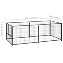 vidaXL fekete acél kutyakennel 200 x 100 x 70 cm