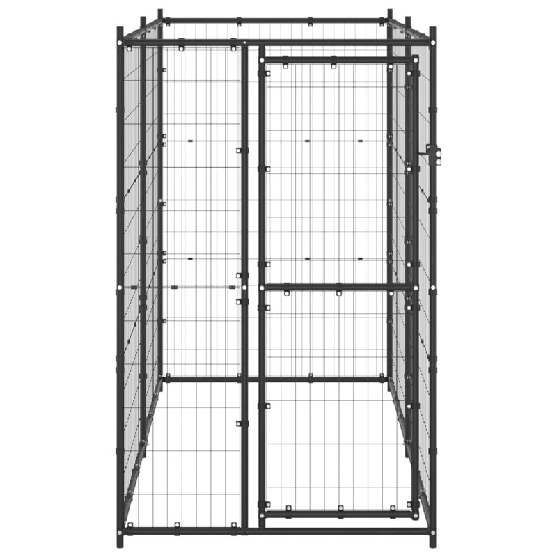 vidaXL kültéri acél kutyakennel 110 x 220 x 180 cm