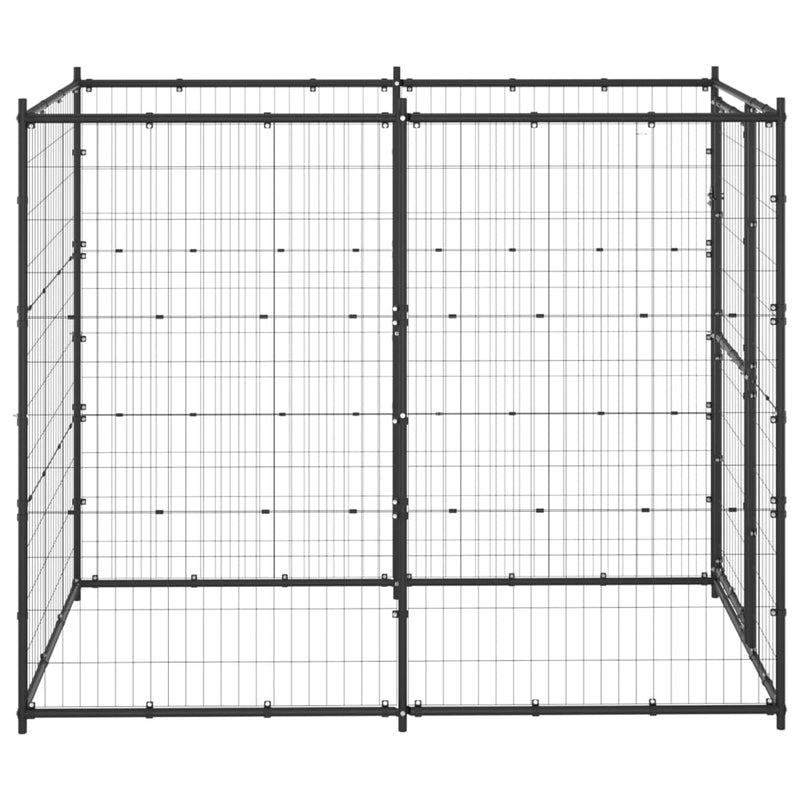 vidaXL kültéri acél kutyakennel 110 x 220 x 180 cm