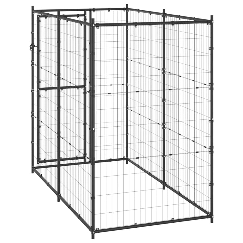 vidaXL kültéri acél kutyakennel 110 x 220 x 180 cm