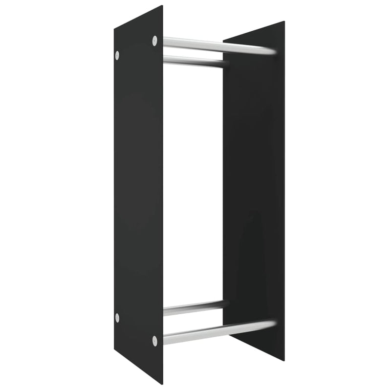 vidaXL fekete edzett üveg tűzifatároló 40 x 35 x 100 cm