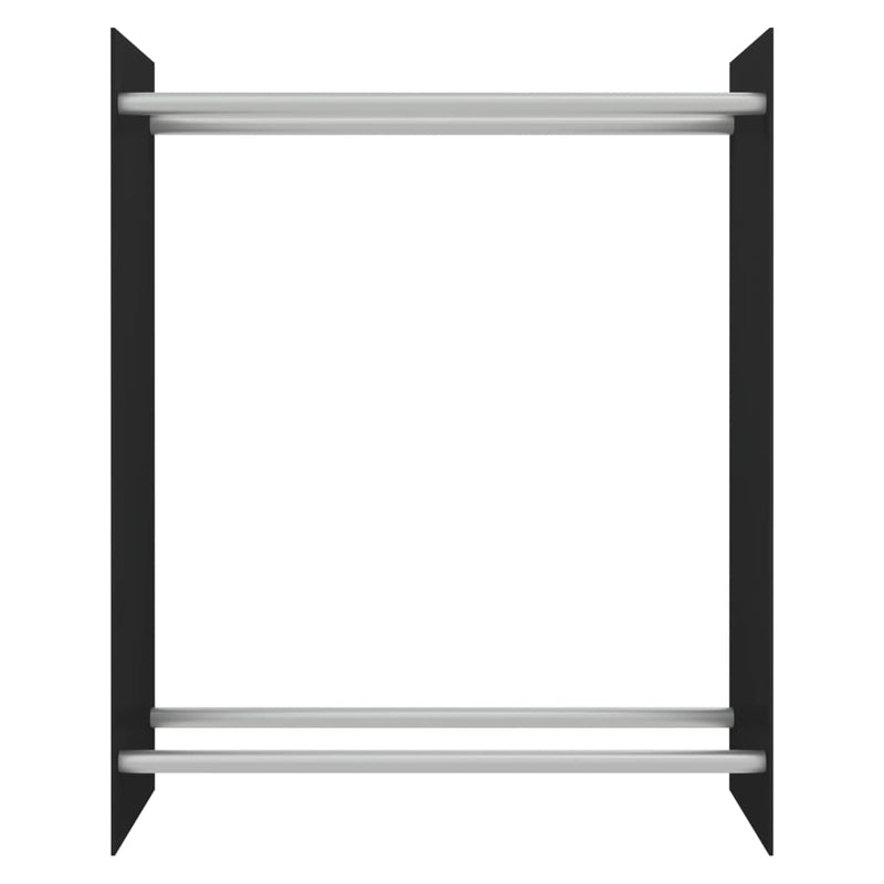 vidaXL fekete edzett üveg tűzifatároló 80 x 35 x 100 cm