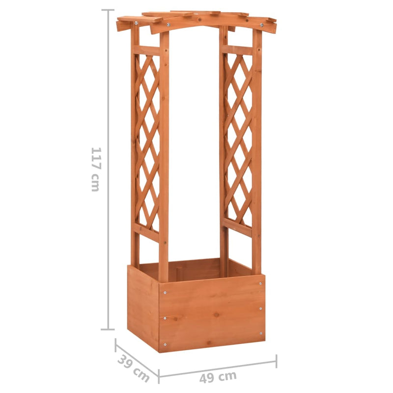 vidaXL fenyőfa rácsos ültető boltívvel 49 x 39 x 117 cm