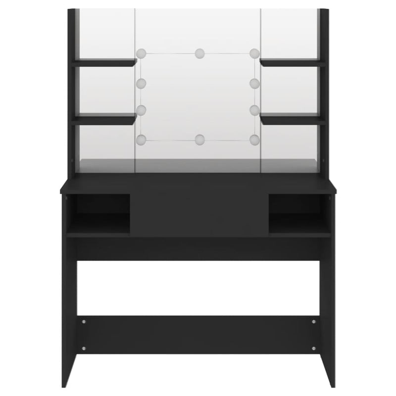 vidaXL fekete LED-es MDF sminkasztal 100 x 40 x 135 cm