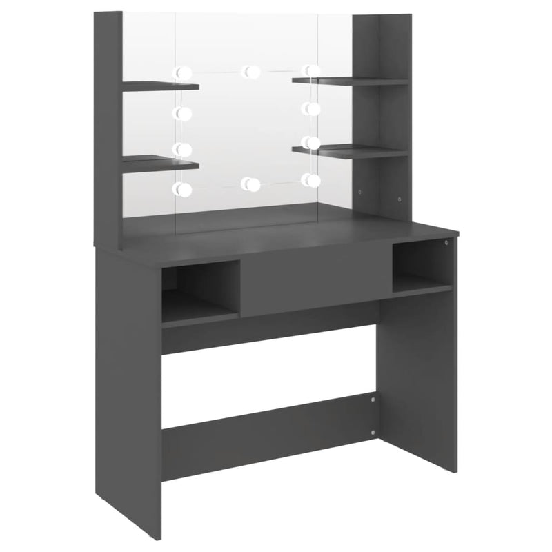 vidaXL szürke LED-es MDF sminkasztal 100 x 40 x 135 cm