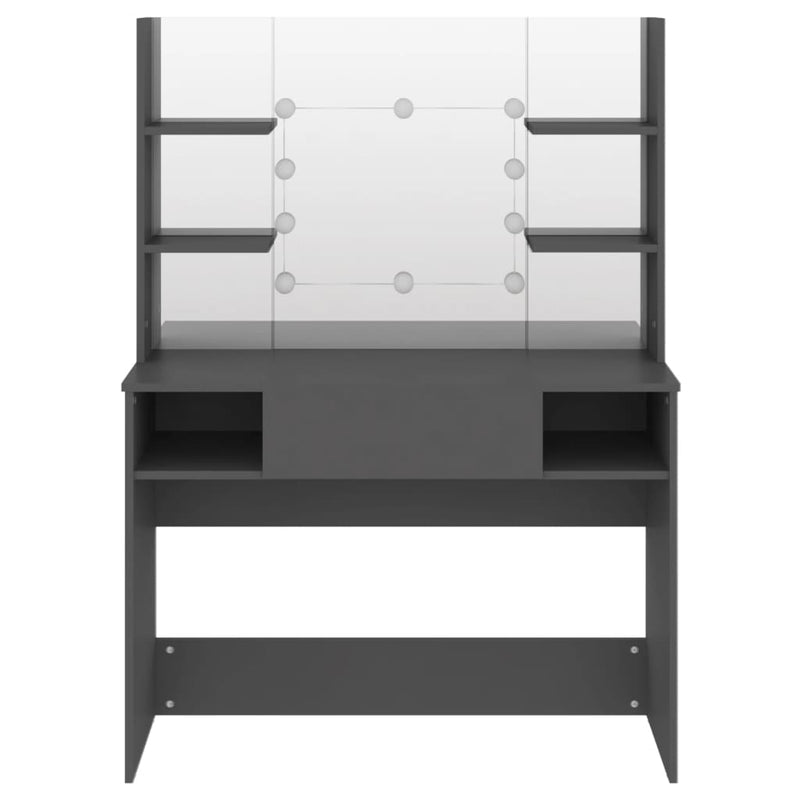 vidaXL szürke LED-es MDF sminkasztal 100 x 40 x 135 cm