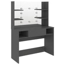 vidaXL szürke LED-es MDF sminkasztal 100 x 40 x 135 cm