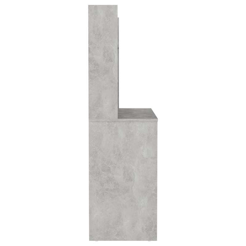vidaXL betonszürke LED-es MDF sminkasztal 100 x 40 x 135 cm