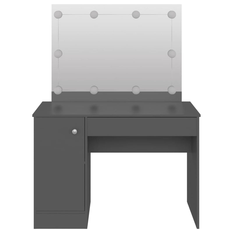 vidaXL szürke LED-es MDF sminkasztal 110 x 55 x 145 cm