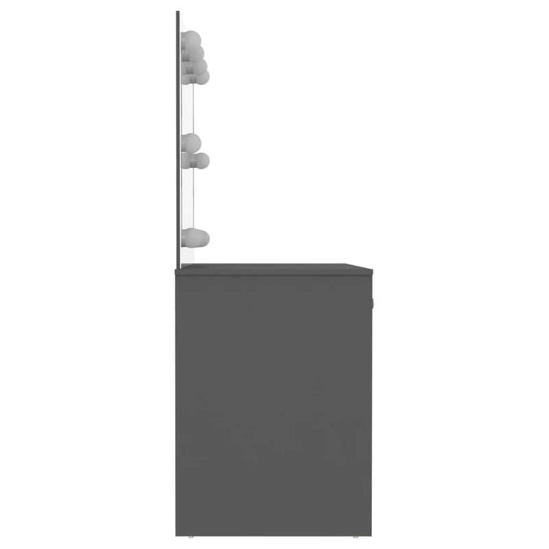 vidaXL szürke LED-es MDF sminkasztal 110 x 55 x 145 cm