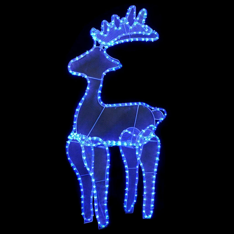 vidaXL rénszarvasos karácsonyi dísz hálóval és 306 LED-del 60x24x89 cm