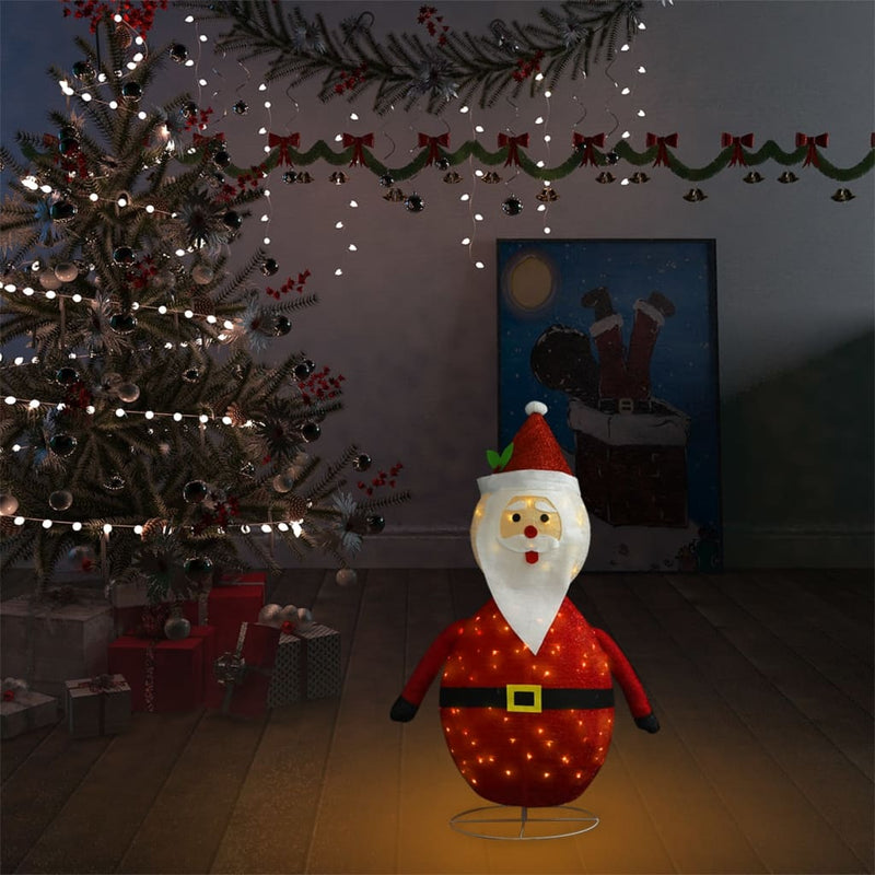 vidaXL dekoratív luxus szövet karácsonyi LED-es Mikulás figura 60 cm