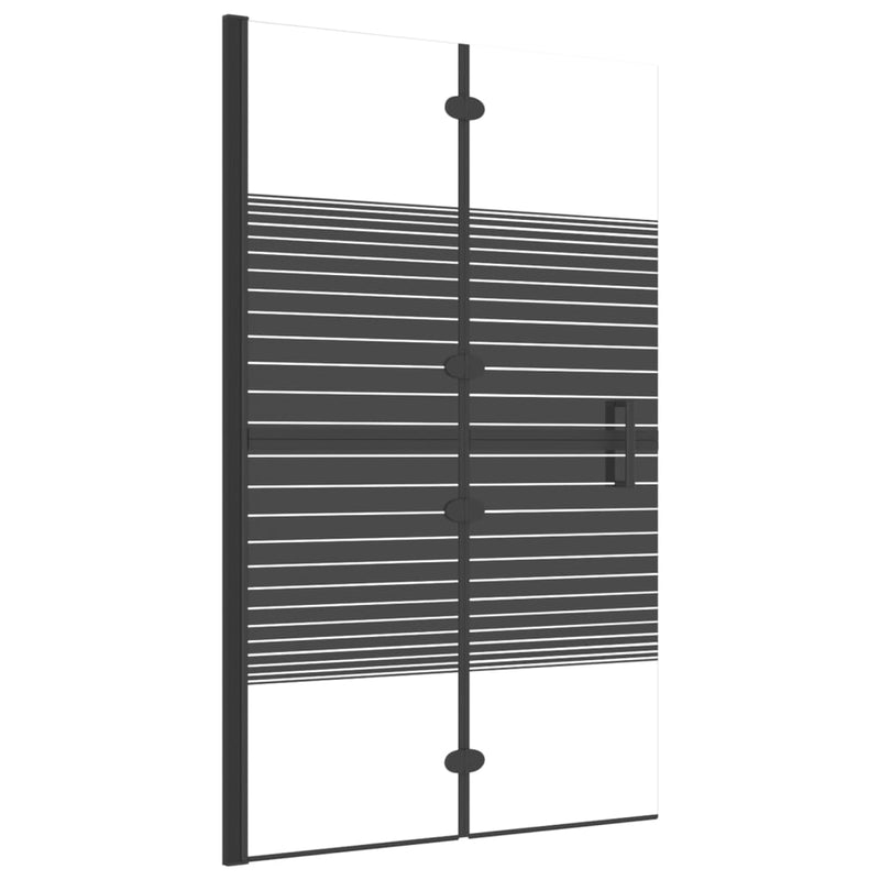 vidaXL fekete ESG zuhanykabin összecsukható ajtóval 80 x 140 cm