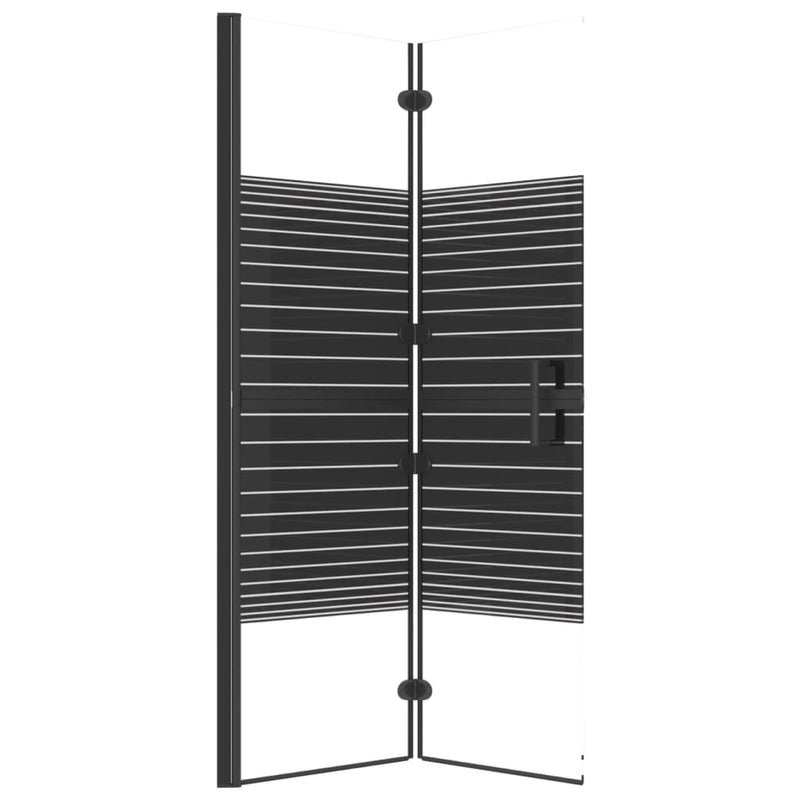 vidaXL fekete ESG zuhanykabin összecsukható ajtóval 80 x 140 cm