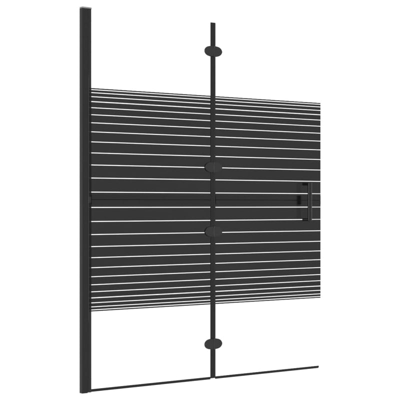 vidaXL fekete ESG zuhanykabin összecsukható ajtóval 100 x 140 cm