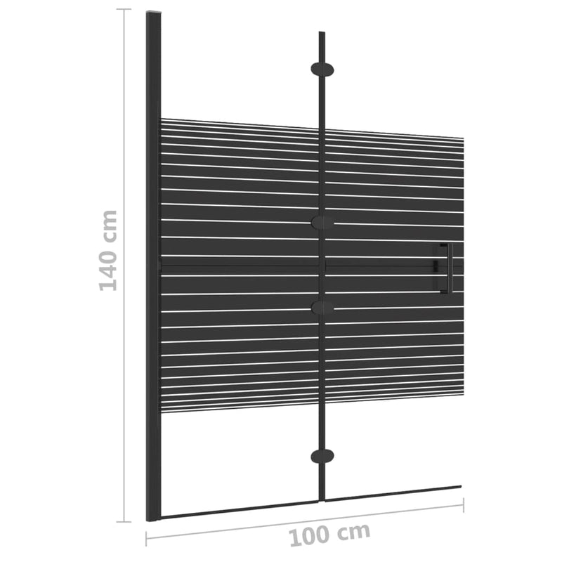 vidaXL fekete ESG zuhanykabin összecsukható ajtóval 100 x 140 cm