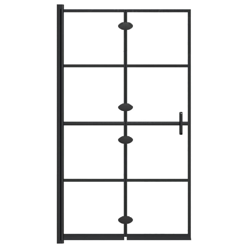 vidaXL fekete ESG zuhanykabin összecsukható ajtóval 80 x 140 cm